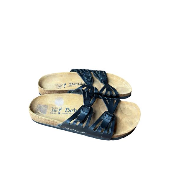 Betula Birkenstock Granada Black Strappy Slip On Adjustable Sandal - W10/M8 - Picture 5 of 10